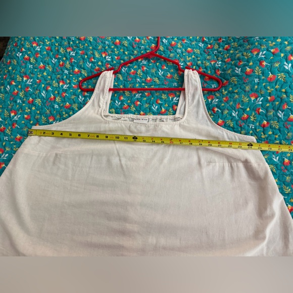 AVA & VIV Linen Blend Tank Top 1X Ivory Button Back - Picture 8 of 12